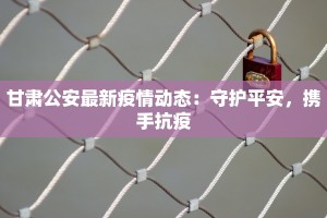 甘肃公安最新疫情动态：守护平安，携手抗疫